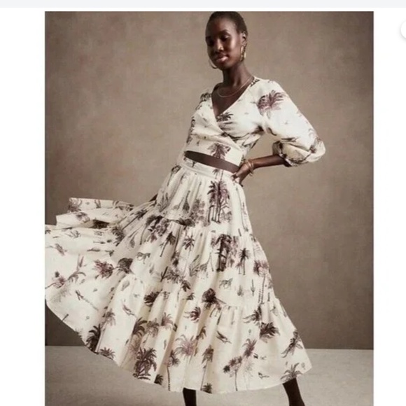 Banana Republic 2 piece set, 100% linen, skirt sz 8, top petite large, WAYFINDER - Picture 1 of 15